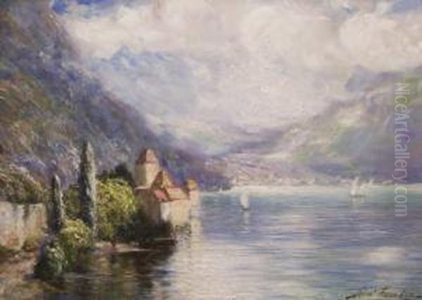 Lake Scene And Chateau - view 1