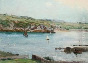 Coastal Landscape With Fishing Boats by Robert Fowler