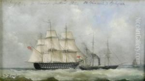 Leaving Spithead - St Vincent & Sphinx by Arthur Wellington Fowles