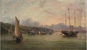 The Flotilla Of Royal Yachts 
Lying In Osborne Bay Prior To Queen Victoria's Departure For France In 
August
