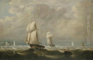 Sailing Match By Schooners Of The Royal Yacht Squadron by Arthur Wellington Fowles