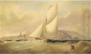 Yacht Racing Off The Lighthouse, Howth; Close To Shore