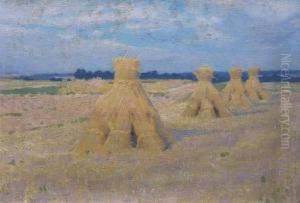 Wheat Stacks, Giverny by Emanuel Phillips Fox