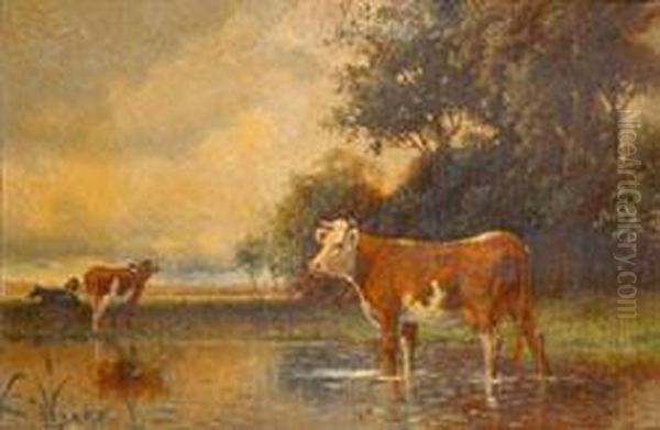 Cattle By A River - view 1
