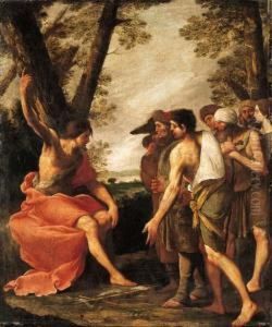 Saint John The Baptist Preaching To The Multitude by Francesco Fracanzano