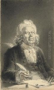 Portrait Of A Gentleman At His Writing-desk by Alexandre Evariste Fragonard