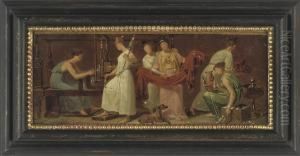 Study Of Female Figures, Possibly For A Cycle Connected With Thearts Of Industry by Alexandre Evariste Fragonard