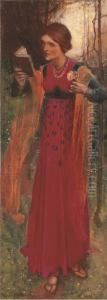 A Maiden Holding A Book And Flowers A Maiden Holding A Book And Flowers