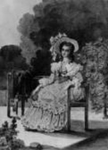 Junge Dame Auf Einer Parkbank by Pierre Desire Eugene Franc Lamy