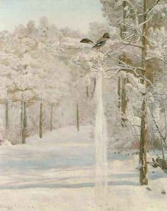 Eurasian Jay. White Frost