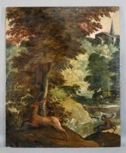 Paesaggio Con Cervi Ed Altri Animali E Centauro Saettatore by Paolo Fiammingo