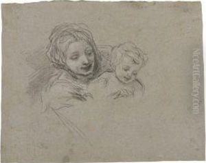 Study Of The Heads Of The Virgin And Child by Baldassarre Franceschini
