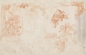 A Compositional Sketch For A Ceiling Fresco by Baldassarre Franceschini