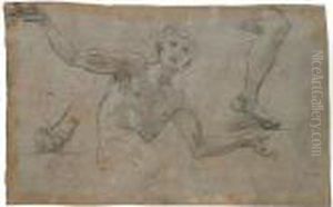 A Sheet Of Studies: A Male
Figure, Half Length, His Arms Outstreched, And Separate Studies Of A
Left Leg And Right Foot A Sheet Of Studies: A Male
Figure, Half Length, His Arms Outstreched, And Separate Studies Of A
Left Leg And Right Foot