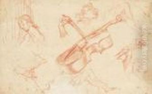 Un Violoncelle Avec Une Main
Tenant Un Archet Avec Une Etude D'une Main Tenant Le Manche Avec Des
Etudes De Tetes by Baldassarre Franceschini