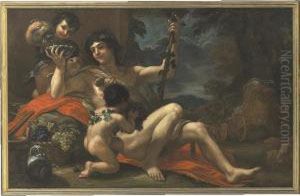 Bacchus With Attendant Putti by Baldassarre Franceschini