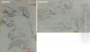Des Etudes De Mains, Avec Une
Etude De Draperie (recto); Des Etudes De Draperies Autour De Mains
(verso) by Baldassarre Franceschini