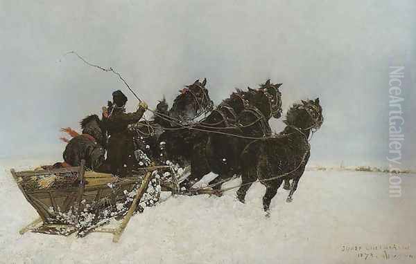 Foursome in Snow Drifts - view 1