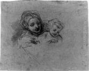 The Madonna And Child (recto); Studies Of Arms And The Hilt Of Asword (verso) by Baldassarre Franceschini