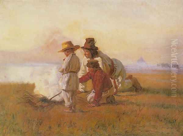 Little Shepherds by the Bonfire - view 1
