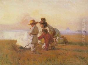 Little Shepherds by the Bonfire