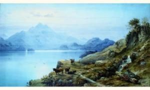 Vue Du Loch Katherin En Ecosse by Count Alexandre Thomas Francia