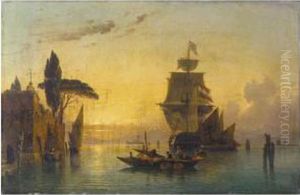 Vue Des Environs De Venise, Temps Calme Au Couchant