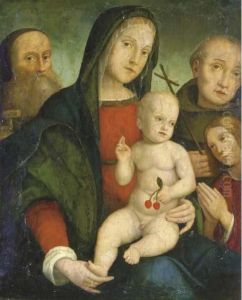 The Madonna And Child With Saints Anthony by Francesco Francia