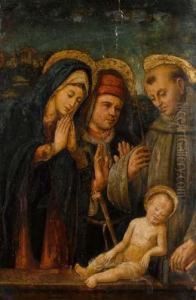 Maria, Josef (?) Und Der Heilige Antonius Mit Dem Christuskind. by Francesco Francia