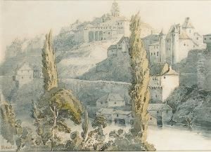 A Continental Town by Francois Louis Thomas Francia