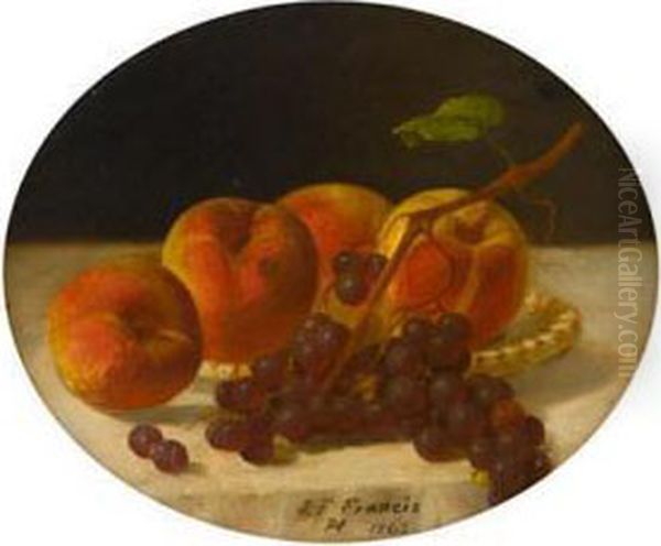 Still Life Of Peaches And Grapes - view 1