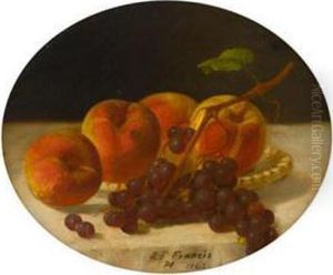 Still Life Of Peaches And Grapes by John Francis