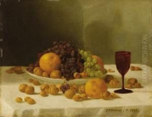 Still Life With Fruits And Nuts by John Francis