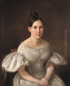 Portrait Of A Young Girl Dressed In White by John Francis