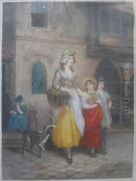 Wheatley , 'cries Of London',
Handcoloured Engravings, 27cm X 22cm, Signed In Pencil, Framed - view 1