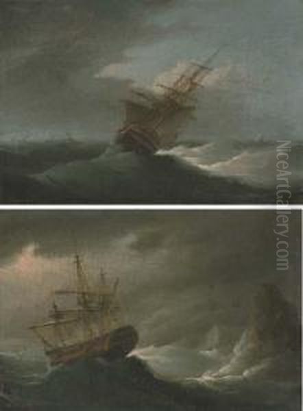 A Warship Heeling In The Breeze - view 1