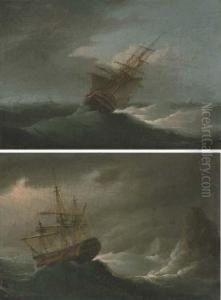 A Warship Heeling In The Breeze by Francis Sartorius