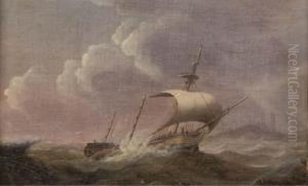 A Dismasted Merchantman Under Jury Rig Off The Coast - view 1