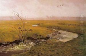 Spring. Stream by Jozef Chelmonski
