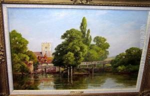 "the Thames At Goring" And "kingston Blount, Oxfordshire", Signed