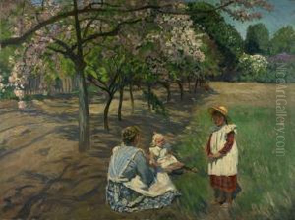Frau Mit Zwei Kindern - view 1