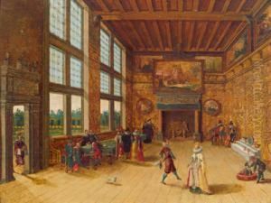 Giochi E Danze Di Societa Nel Salone Di Un Palazzo Rinascimentale