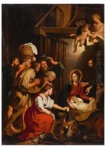 Anbetung Der Hirten by Frans Francken