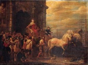 A Triumphal Procession Before A Gateway