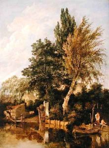 A River Scene with Boys Bathing, c.1817 by John Crome