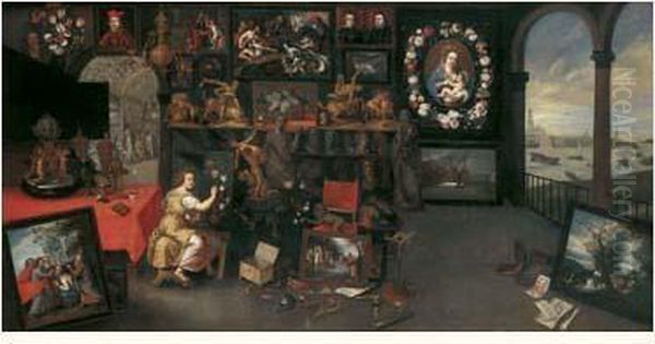 Peintre Dans Un Cabinet D'amateur Ou Allegorie De La Peinture - view 1