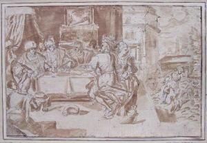 Das Gastmahl Des Reichen by Hieronymus II Francken
