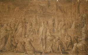 Allegorical Scene With Town Beyond Allegorical Scene With Town Beyond
