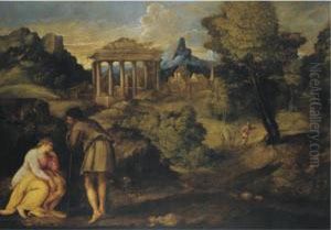 Landscape With Figures, Possibly The Journey To Bethlehem Landscape With Figures, Possibly The Journey To Bethlehem