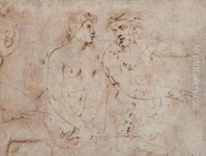 Un Couple Nu Avec Un Enfant by Battista Franco